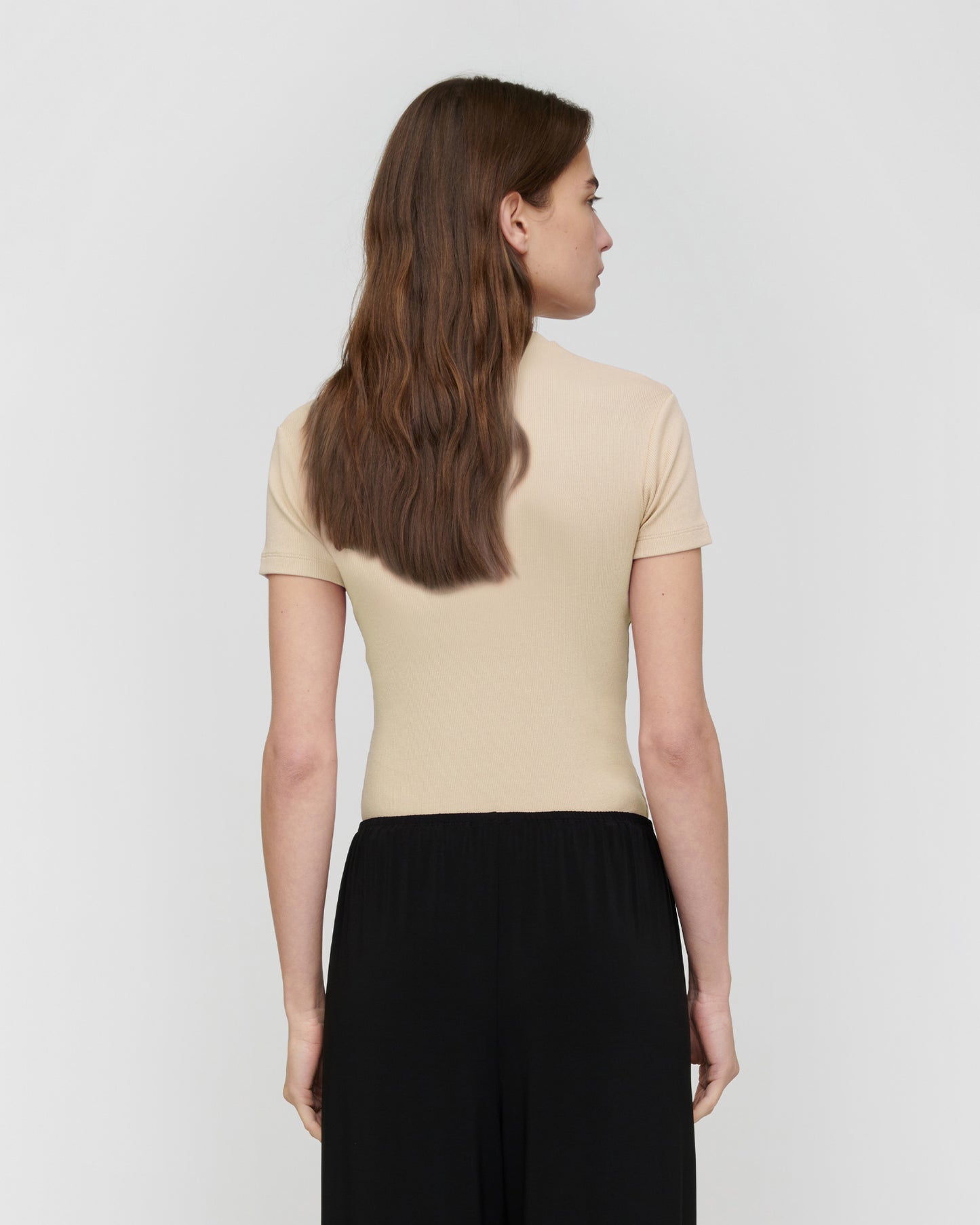 Axton - Rib Jersey T-shirt - Creme