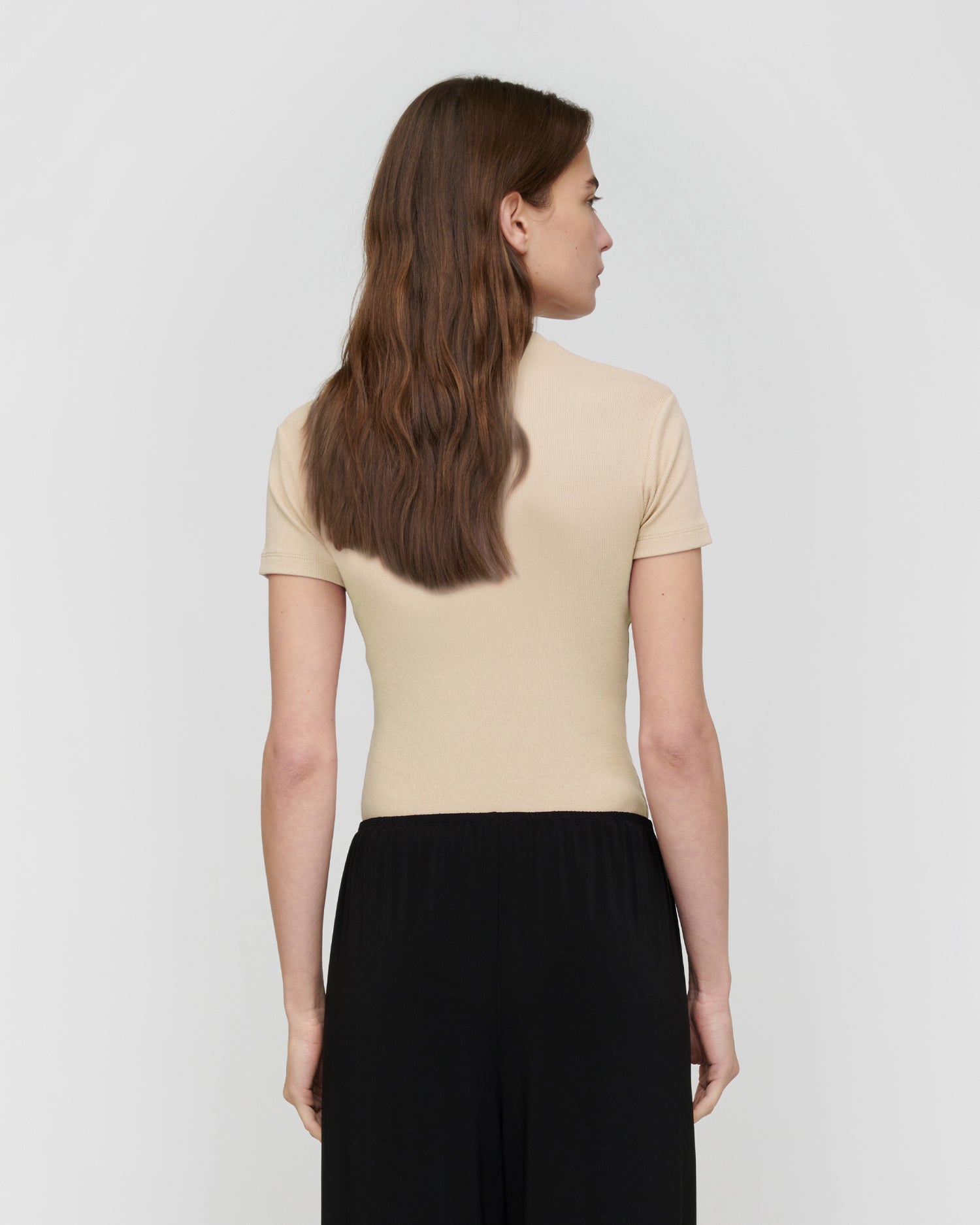 Axton - Rib Jersey T-shirt - Creme