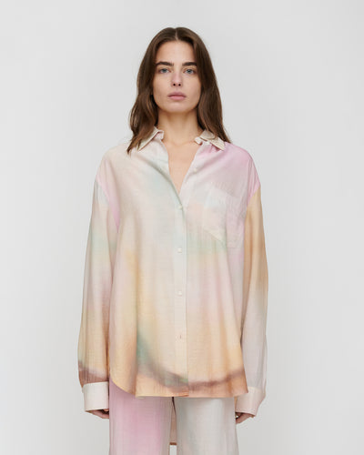 Chaska - Crinkled Viscose Shirt - Sunrise Haze