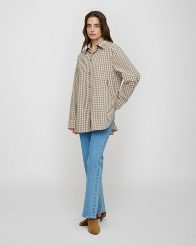 Atzi - Checked Shirting Shirt - Creme/Grey