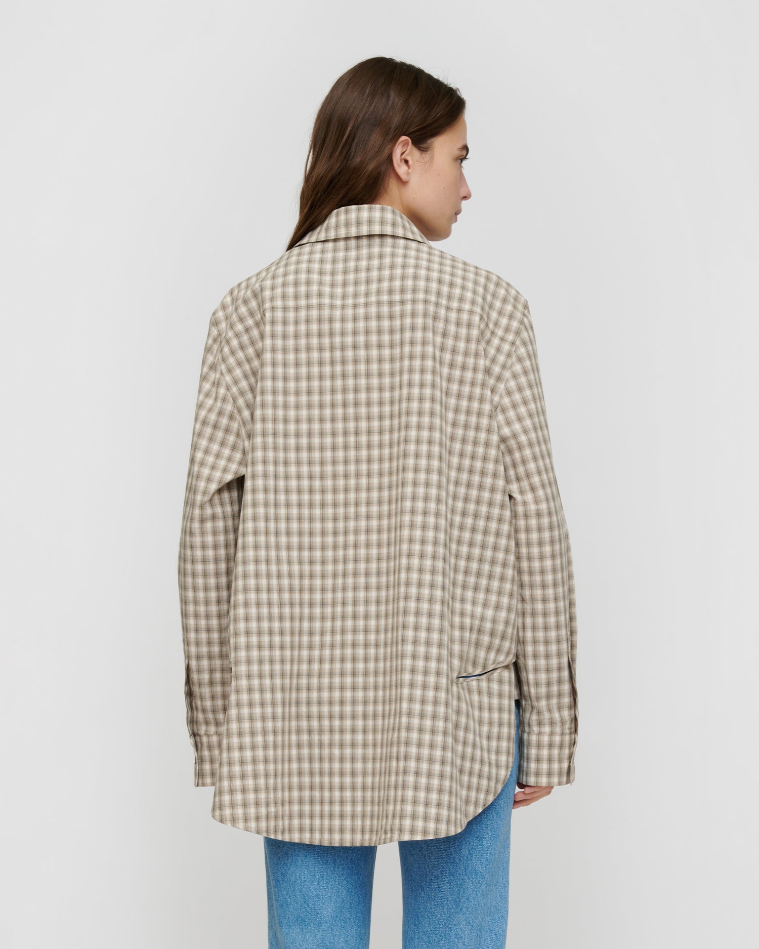 Atzi - Checked Shirting Shirt - Creme/Grey