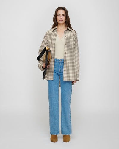 Atzi - Checked Shirting Shirt - Creme/Grey