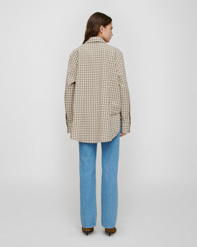 Atzi - Checked Shirting Shirt - Creme/Grey