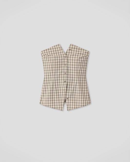 Brites - Checked Shirting Shirt - Creme/Grey