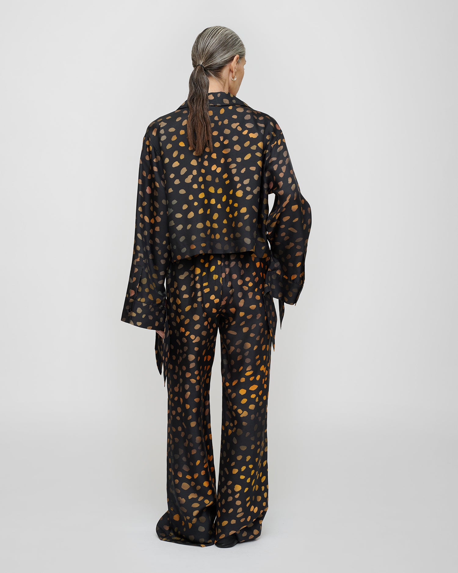 Nelida - Twill Silk Shirt - Moonlit Dots