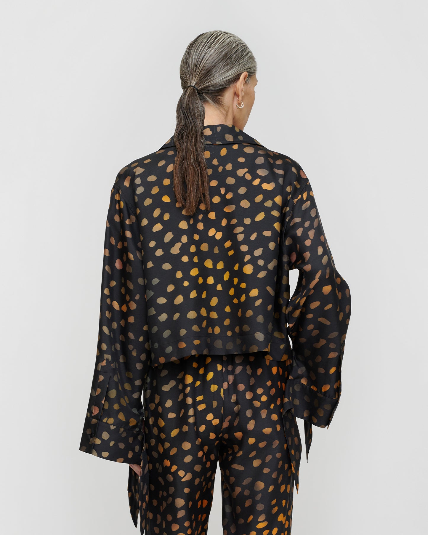 Nelida - Twill Silk Shirt - Moonlit Dots