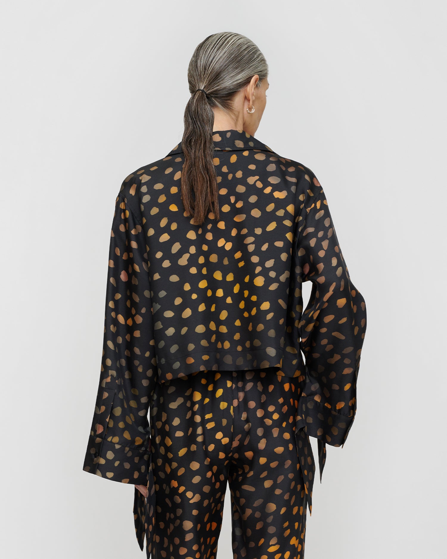 Nelida - Twill Silk Shirt - Moonlit Dots