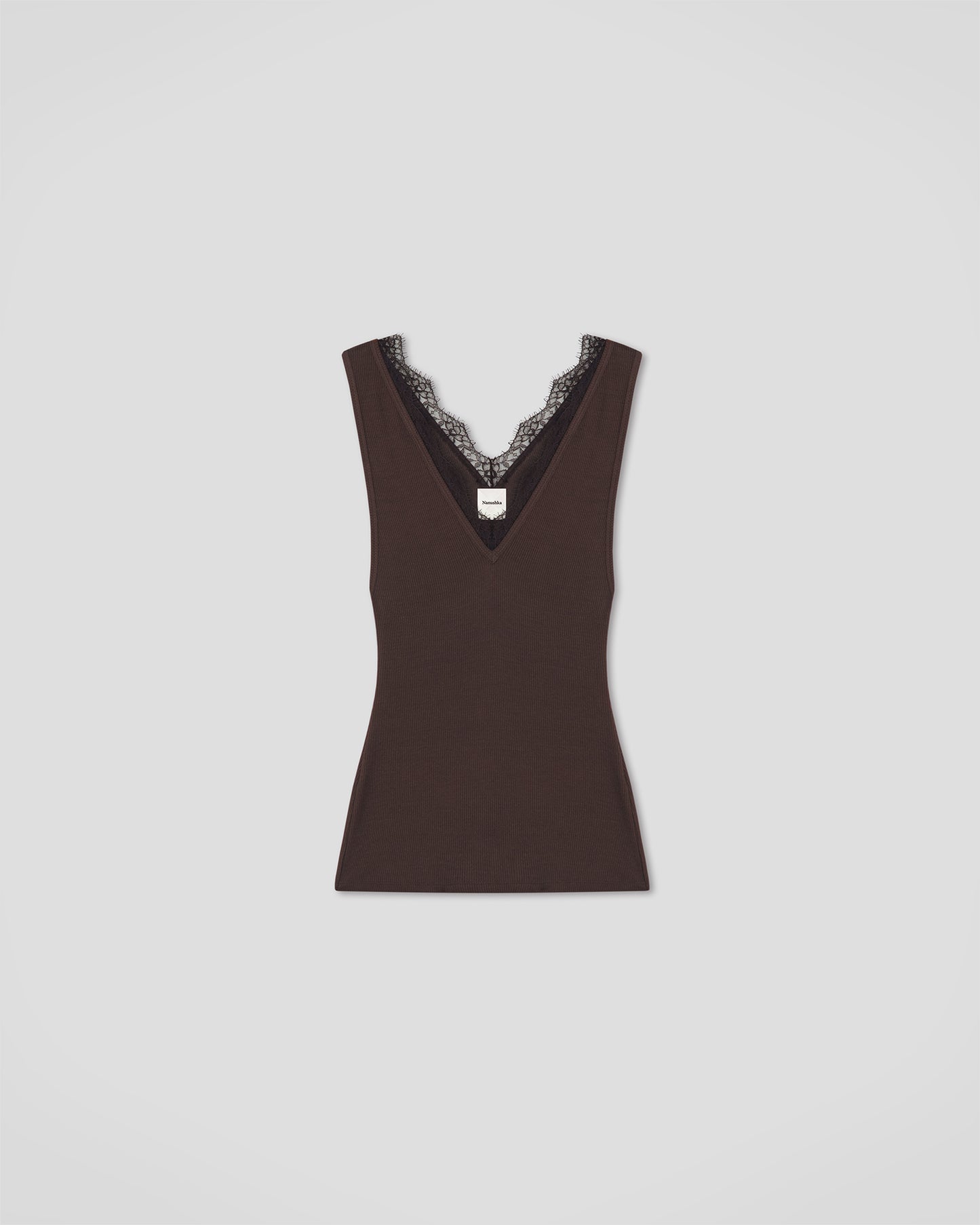 Siara - Fluid Rib Tank - Dark Brown