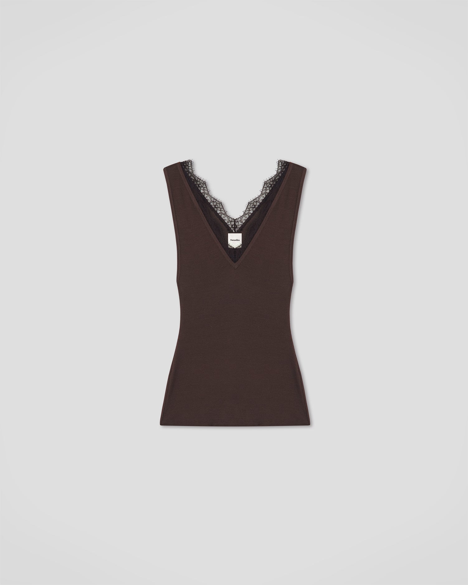 Siara - Fluid Rib Tank - Dark Brown