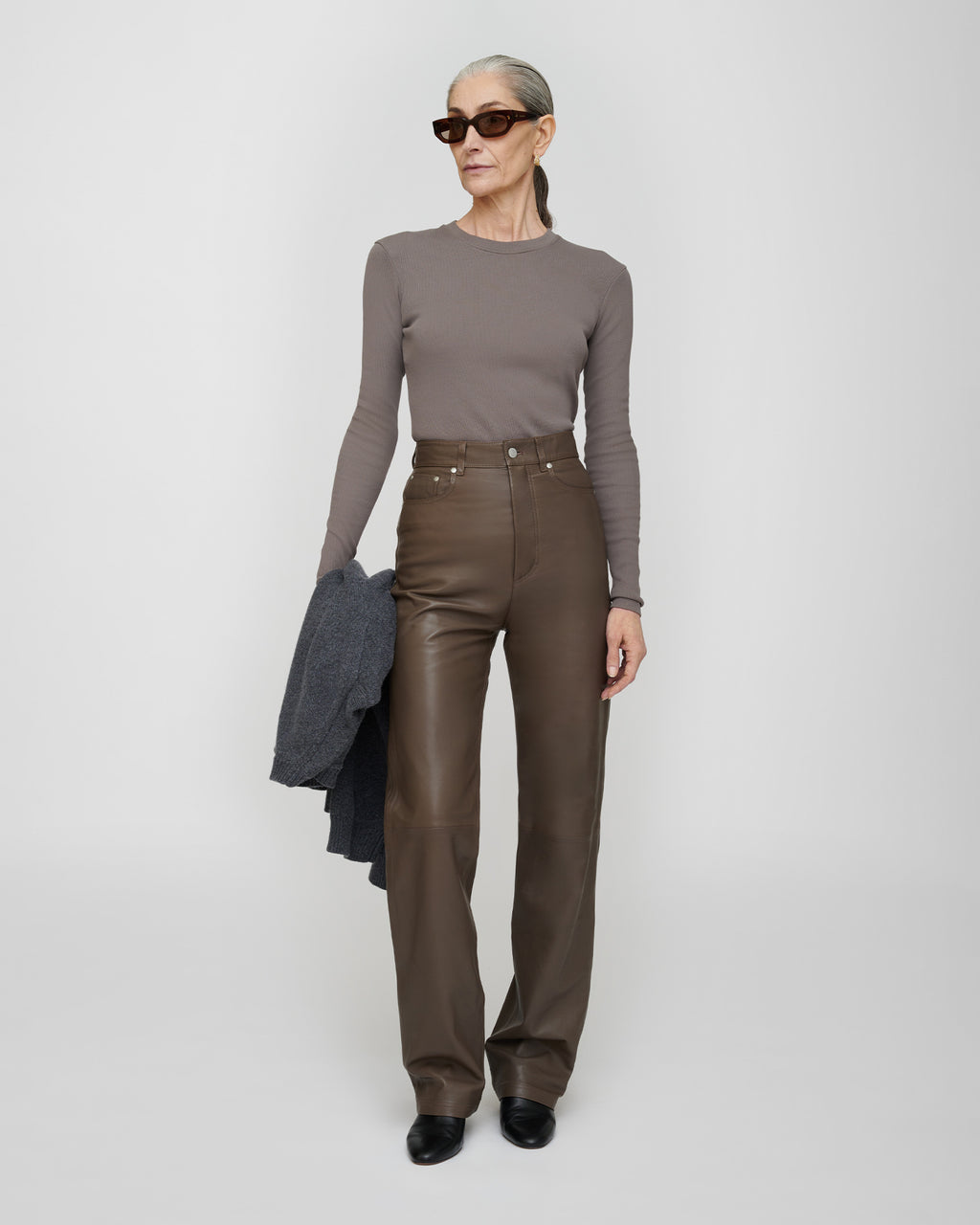 Tamsin - Rib Jersey Tee - Grey