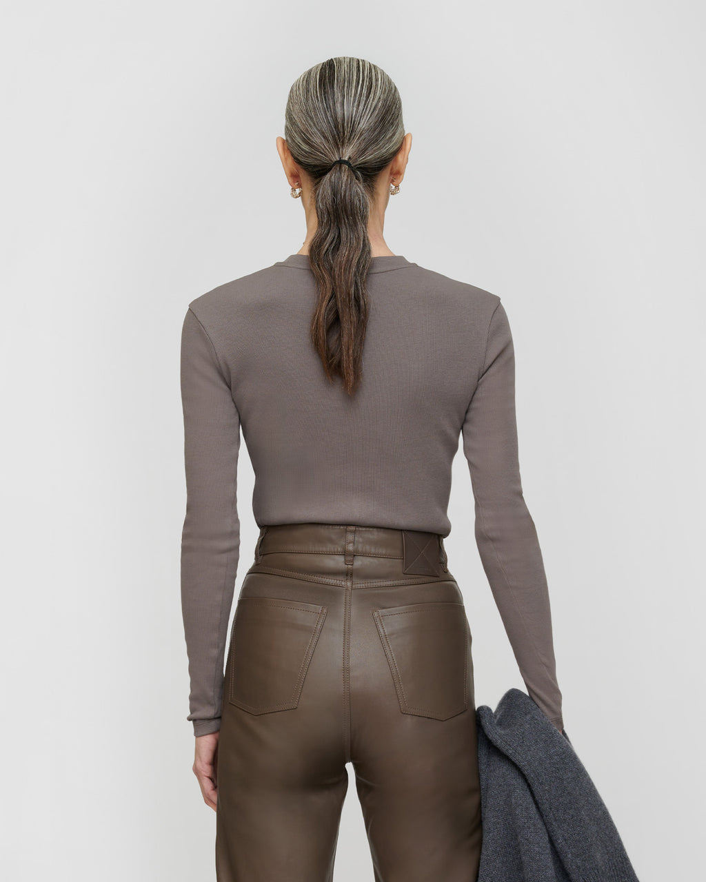 Tamsin - Rib Jersey Tee - Grey