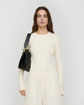 Tamsin - Rib Jersey Tee - Creme