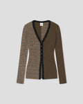 Eluney - Cardigan - Curry Stripe/Spacedye