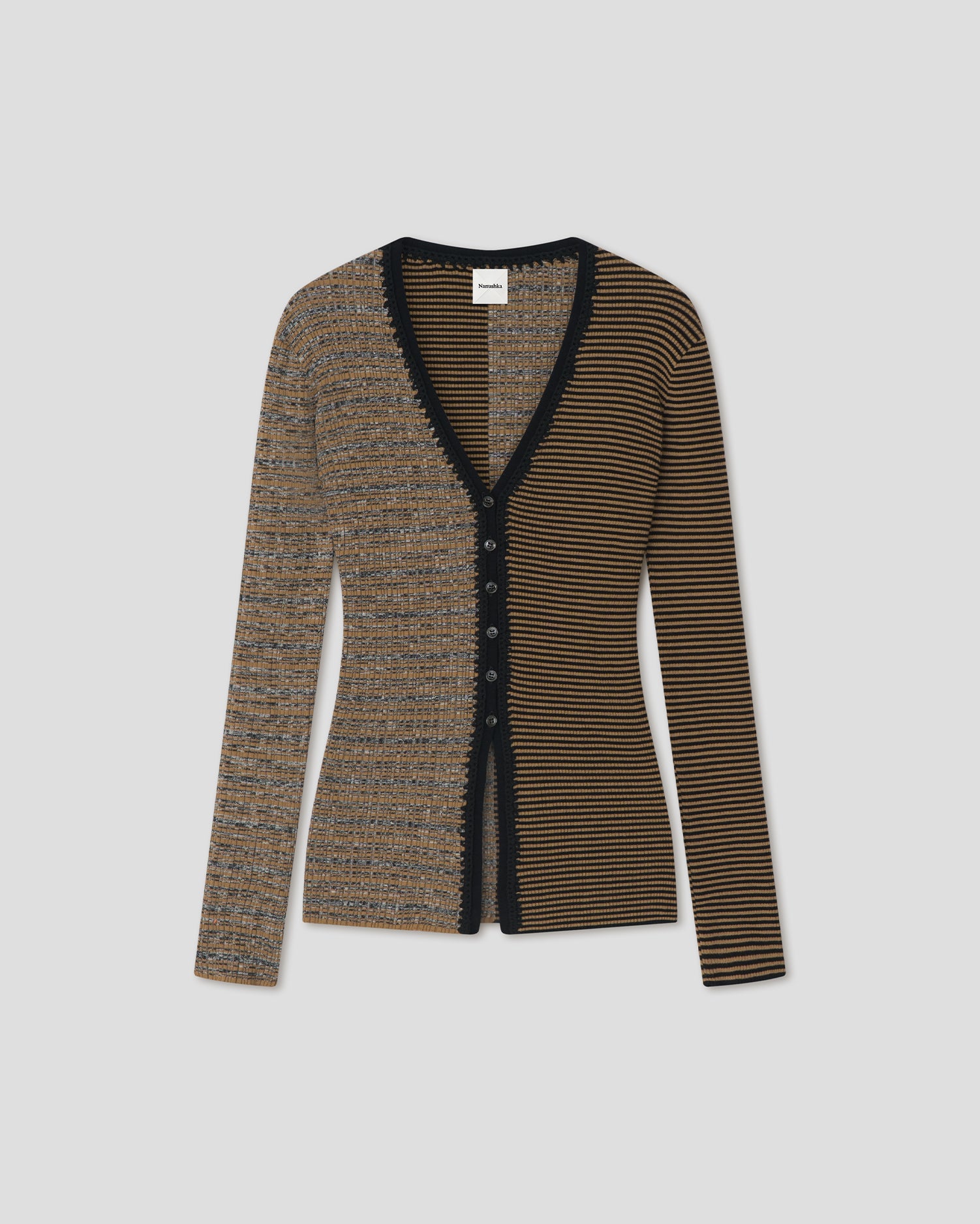 Eluney - Cardigan - Curry Stripe/Spacedye
