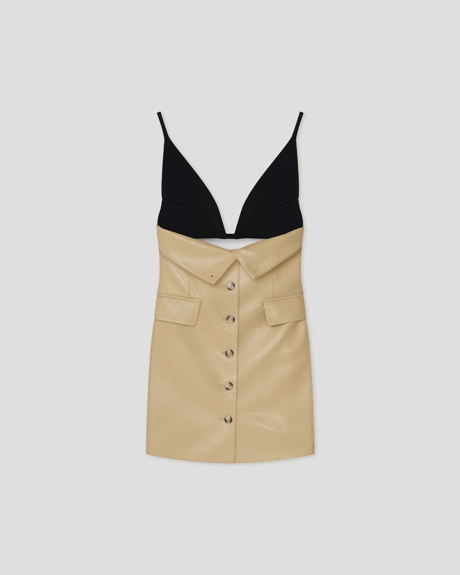 Zyana - Okobor ™ and Compact Viscose Mini Dress - Wax Yellow/Black