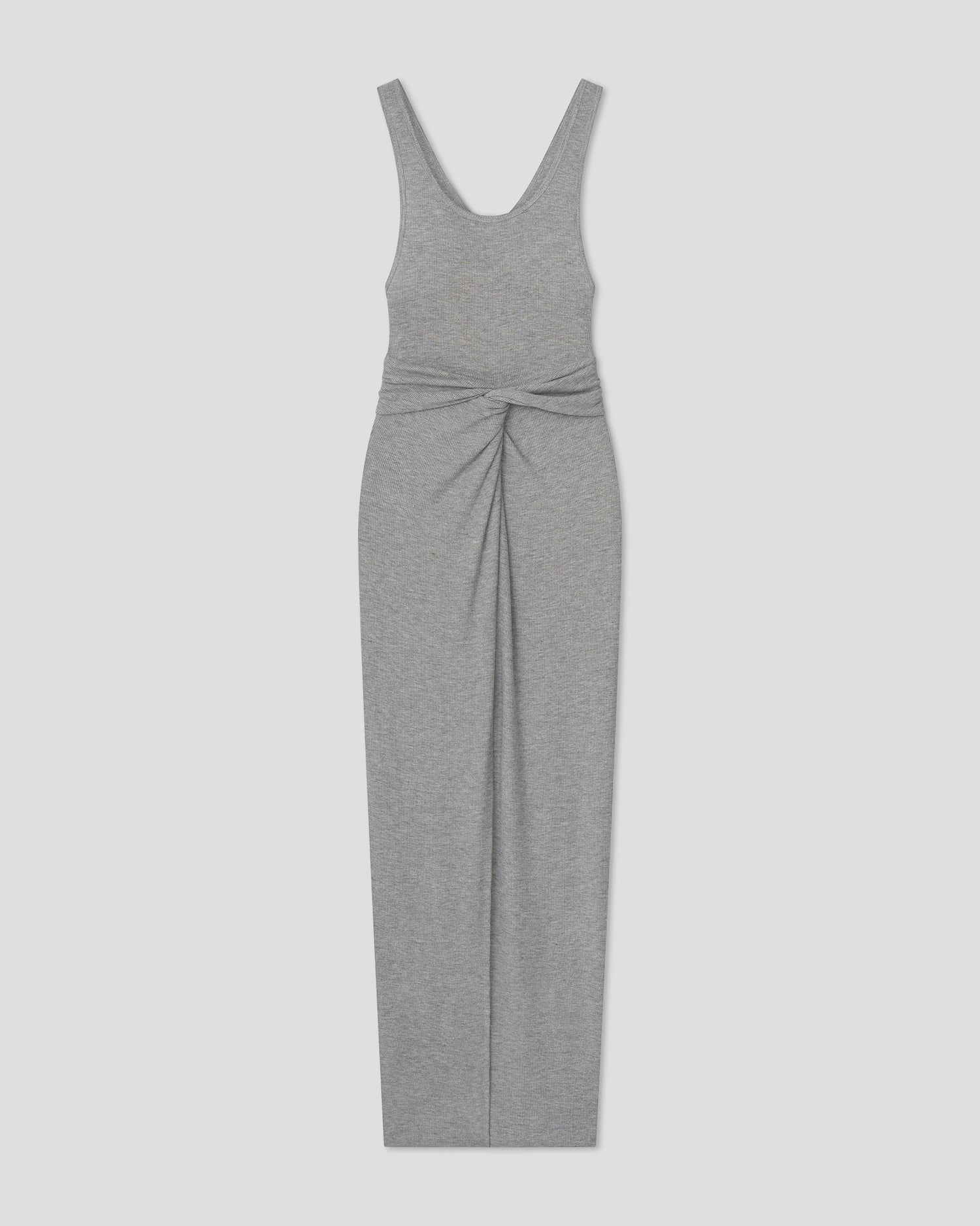 Ofelia - Tank Dress With Sarong Style Skirt - Grey Melange