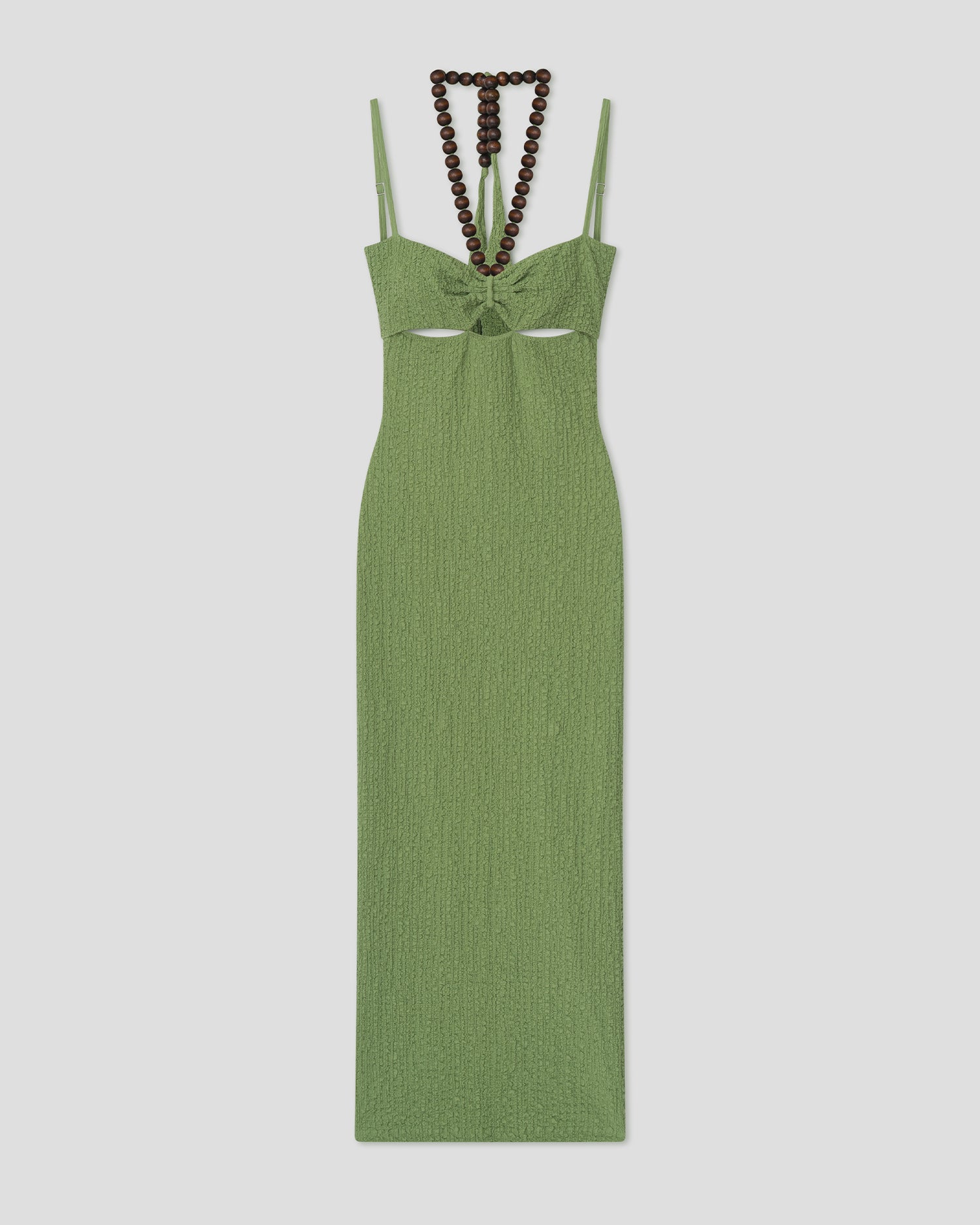 Adelaide - Beaded midi dress - Matcha - XXS Adelaide - Beaded midi dress - Matcha - XXS