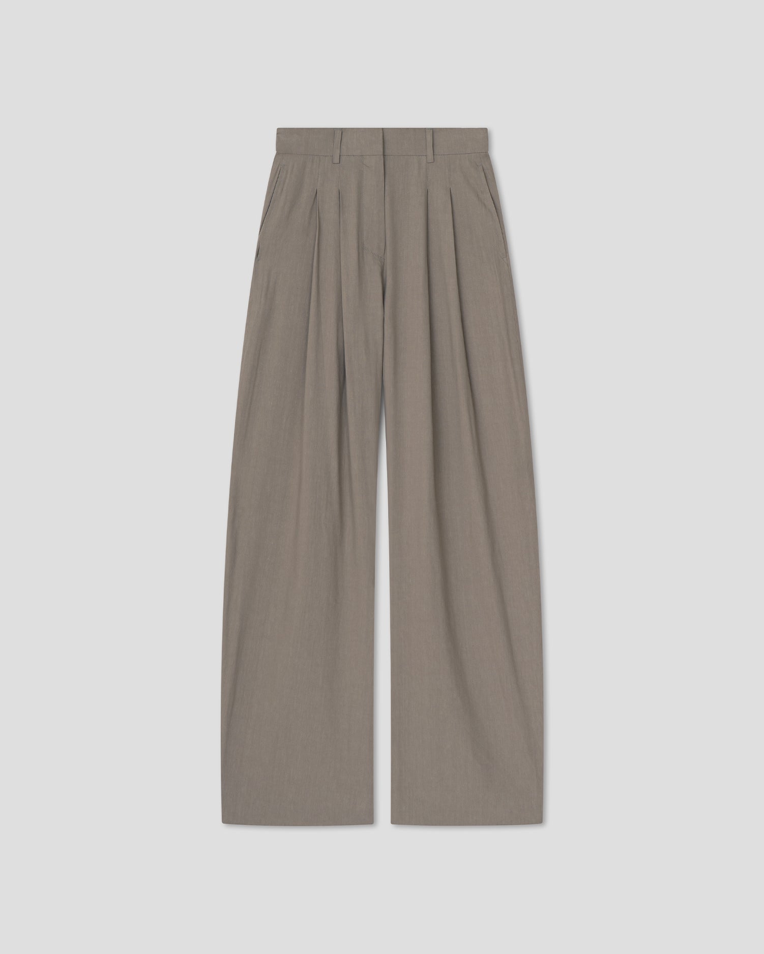 Seka - Linen Suiting Tapered Tailoring Pants - Light Grey
