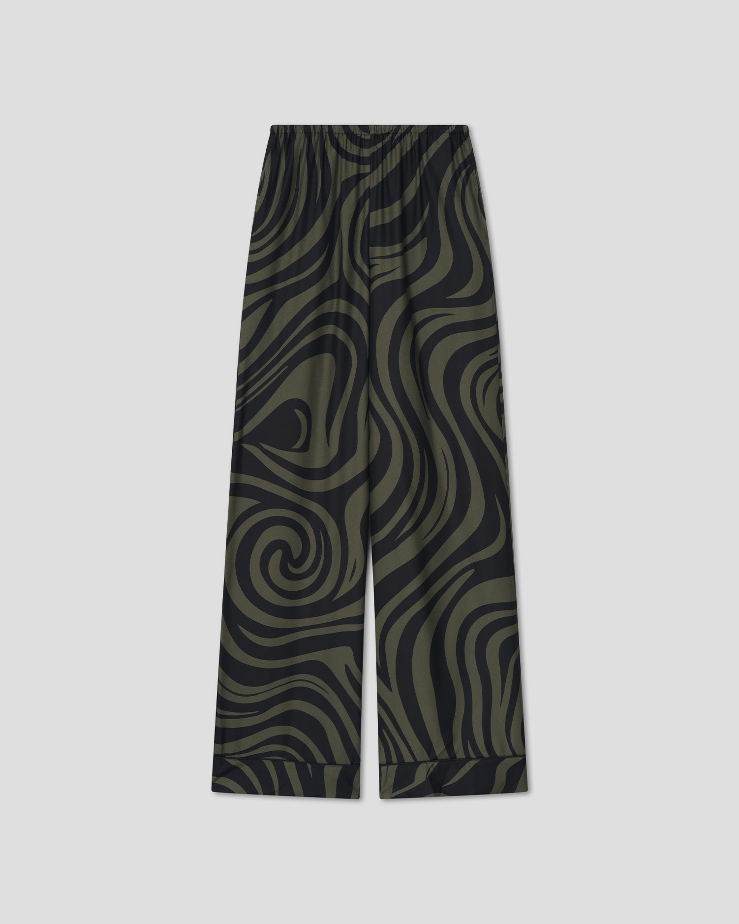 Arvenn - Twill Silk Pants - Midnight Green Swirl