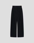 Seka - Cotton Linen Tweed Tapered Tailoring Pants - Black