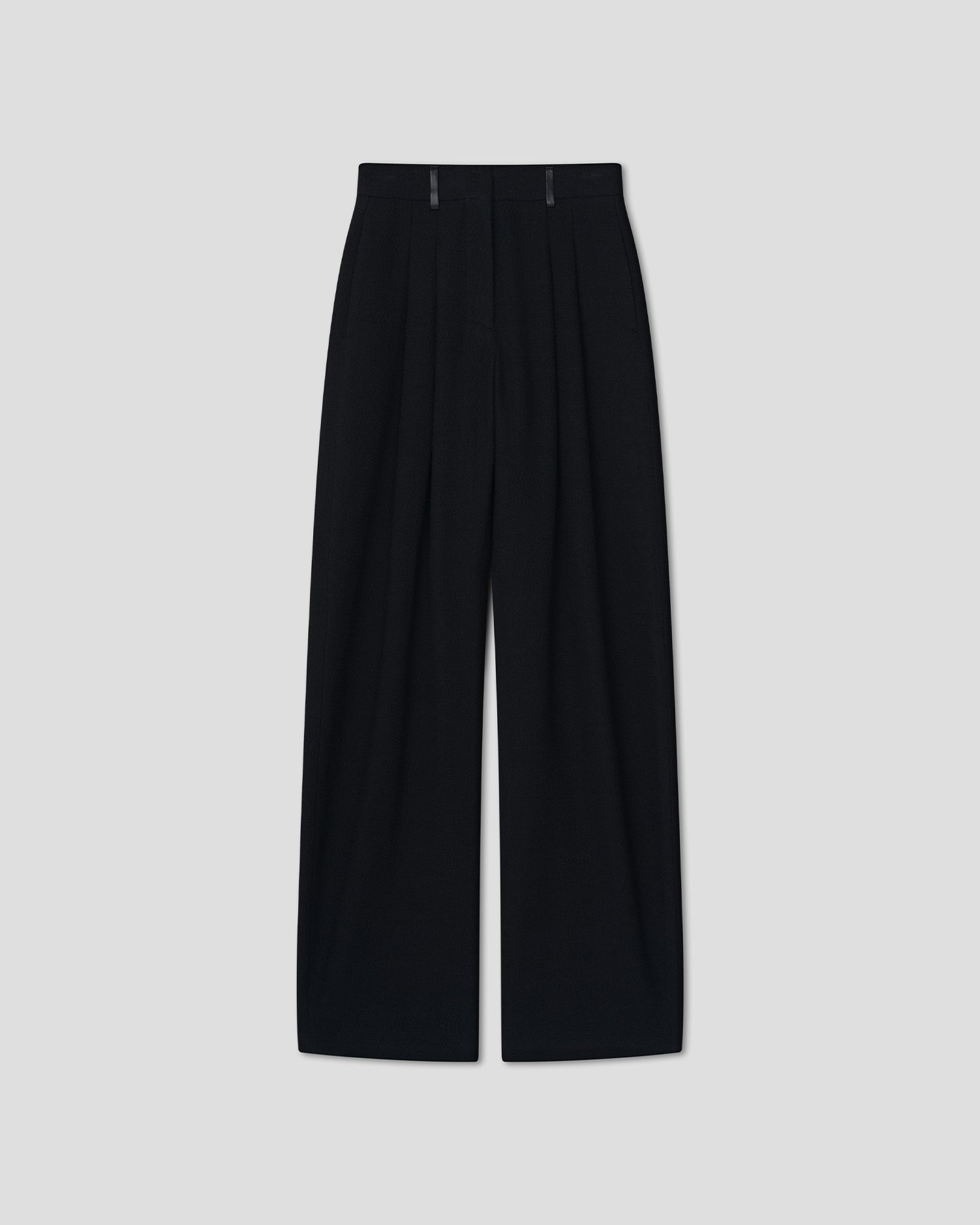 Seka - Cotton Linen Tweed Tapered Tailoring Pants - Black