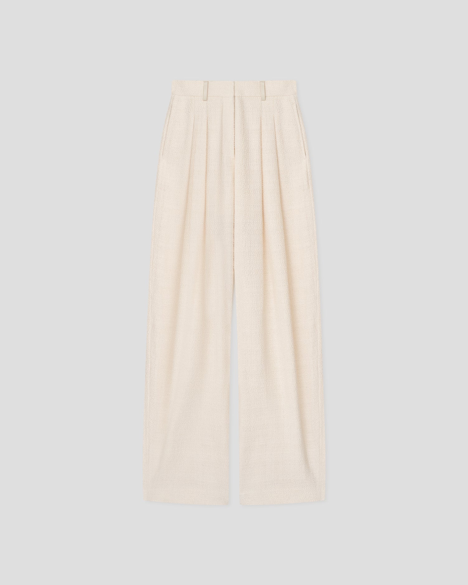 Seka - Cotton Linen Tweed Tapered Tailoring Pants - Ivory