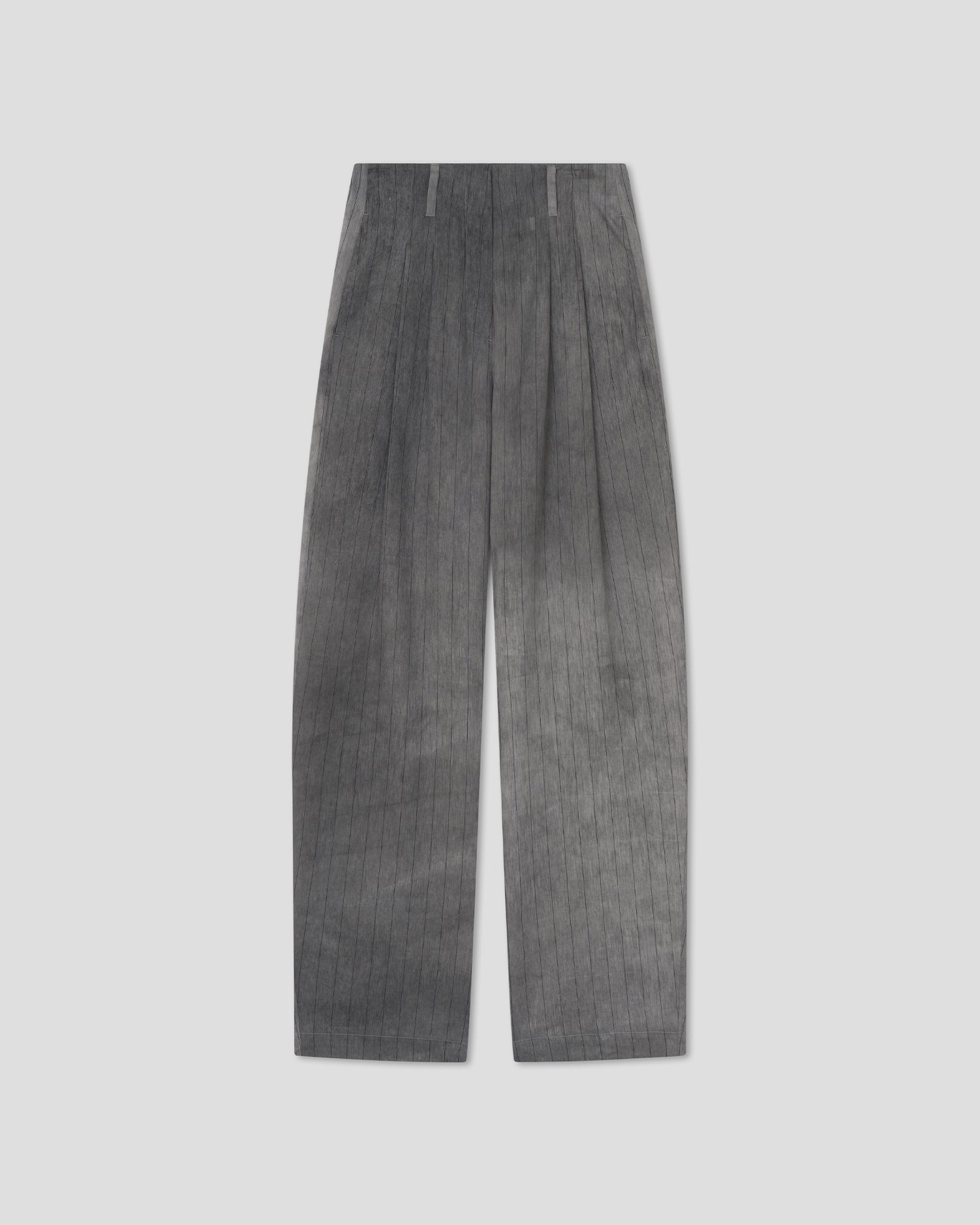 Hettie - Striped Organza Barrel-Leg Pants - Grey