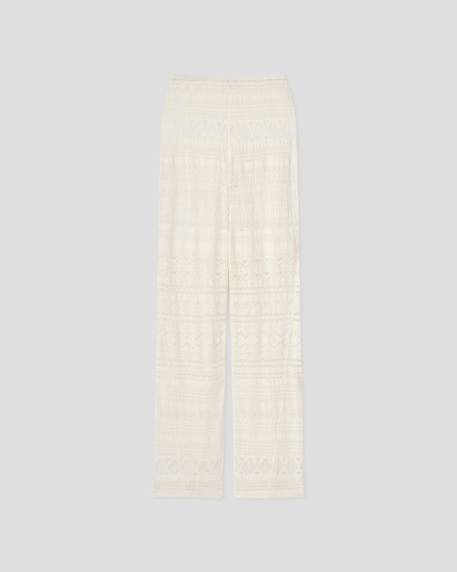 Tau - Cotton Lace Knitted Pants - Off White
