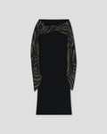 Maltha - Midi skirt - Black/Midnight Green Swirl