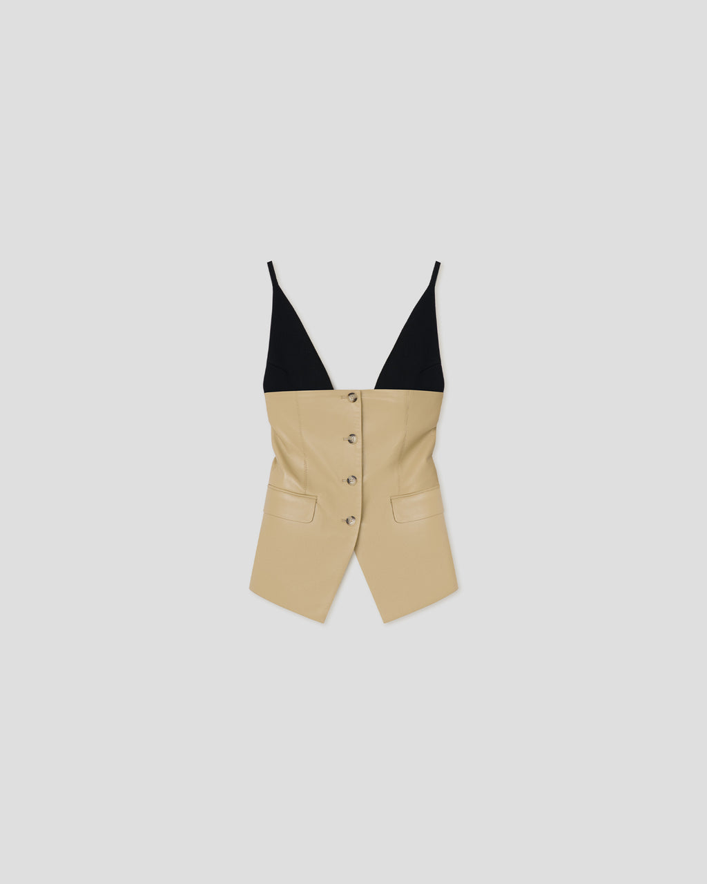 Anarosa - Okobor™ And Compact Viscose Tailored Top - Wax Yellow/Black