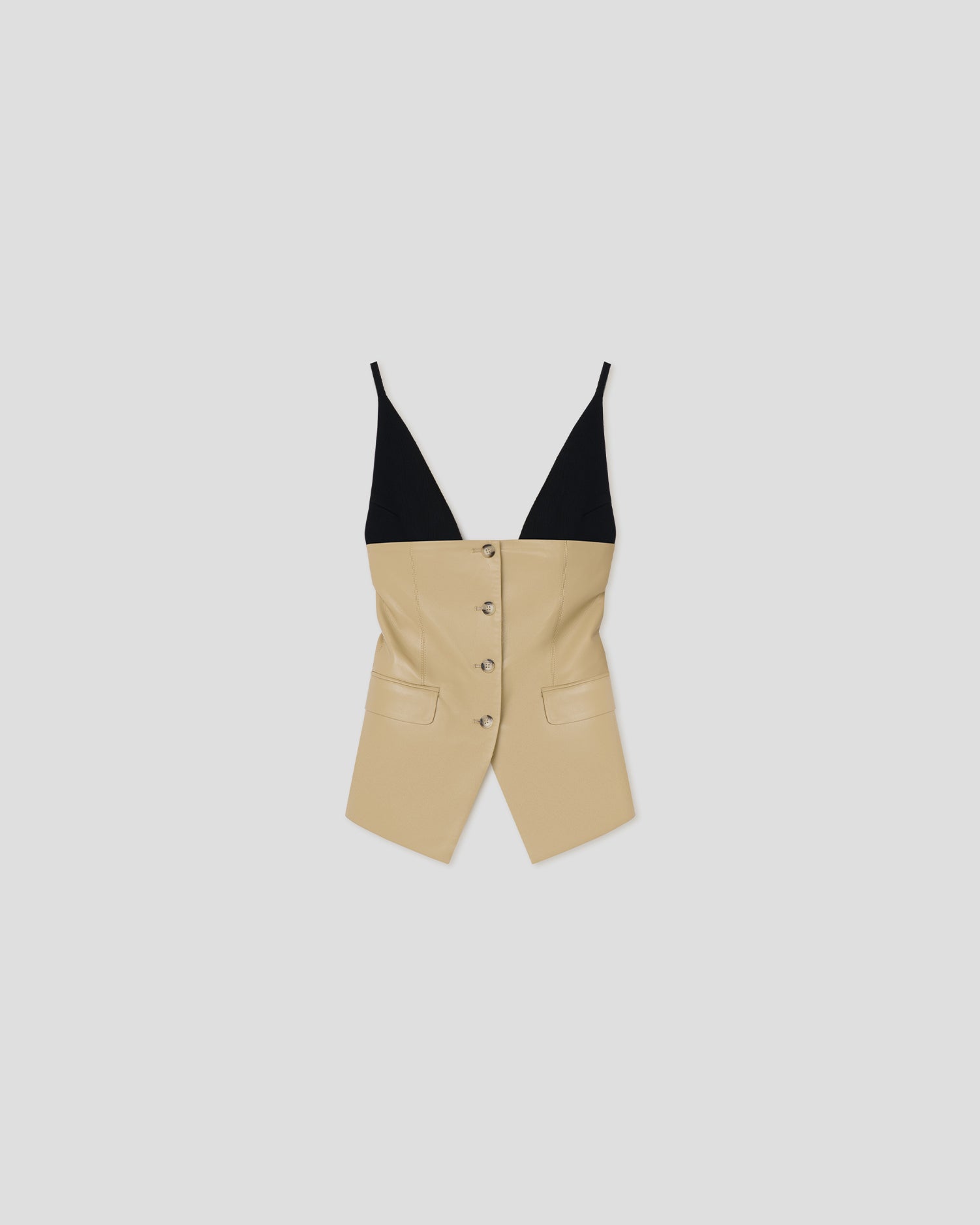 Anarosa - Okobor™ And Compact Viscose Tailored Top - Wax Yellow/Black