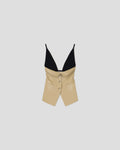 Anarosa - Okobor™ And Compact Viscose Tailored Top - Wax Yellow/Black