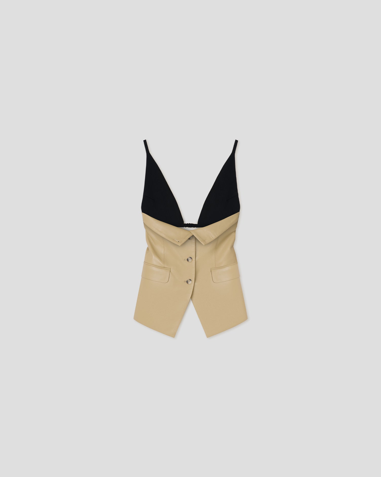 Anarosa - Okobor™ And Compact Viscose Tailored Top - Wax Yellow/Black