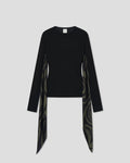 Ahuic - Long sleeve top - Black/Midnight Green