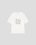 Wren - Embroidered T-shirt - Off White/Paisley