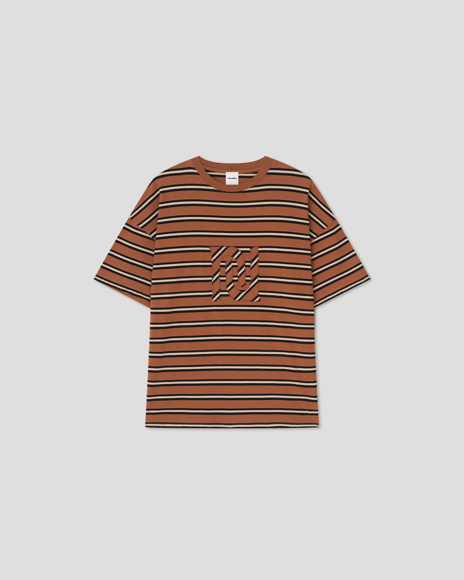 Wren - Embroidered Cotton-Jersey T-Shirt - Tan/White/Black Stripe