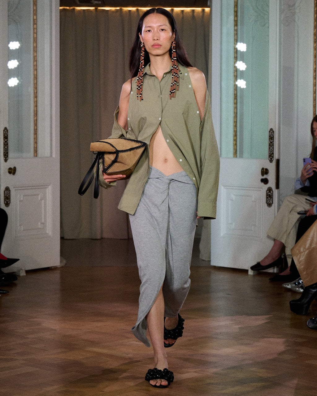 Nananda - Light Shirting Oversized Shirt - Moss