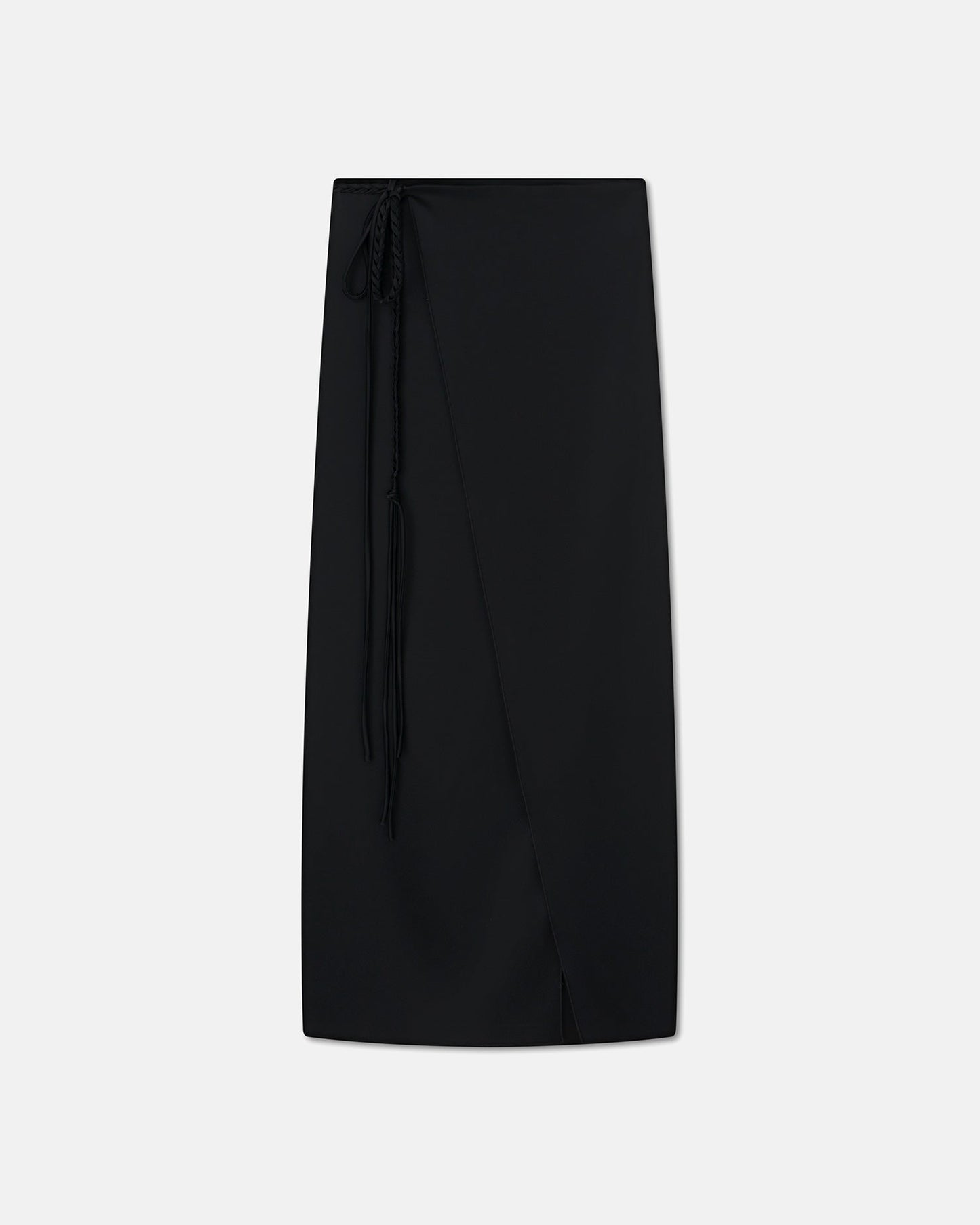 Racha - Slip Satin Wrap Skirt - Black