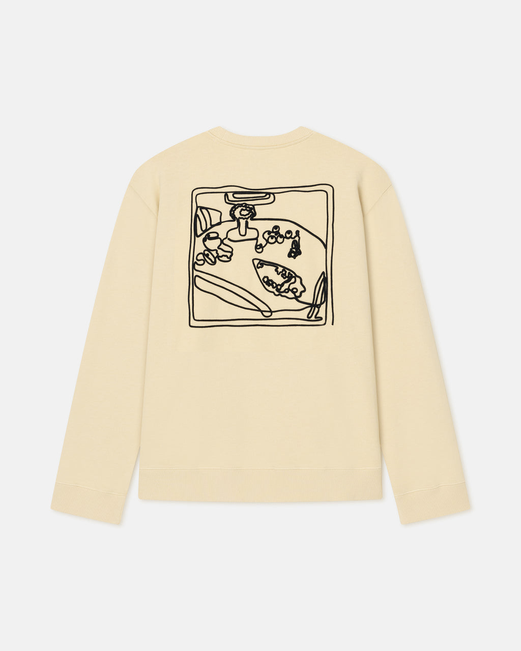 Remy - Printed Cotton-Fleece Sweatshirt - Creme/Black/Gingerbread Heart