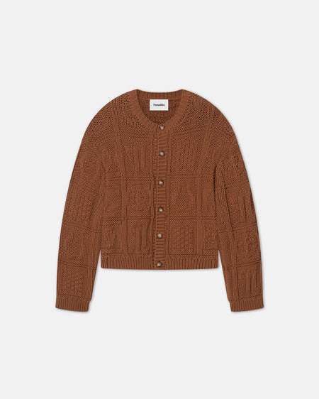 Revan - Cable-Knit Cotton-Blend Cardigan - Brown