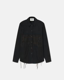 Sahar - Embroidered Poplin Shirt - Off - Off Black