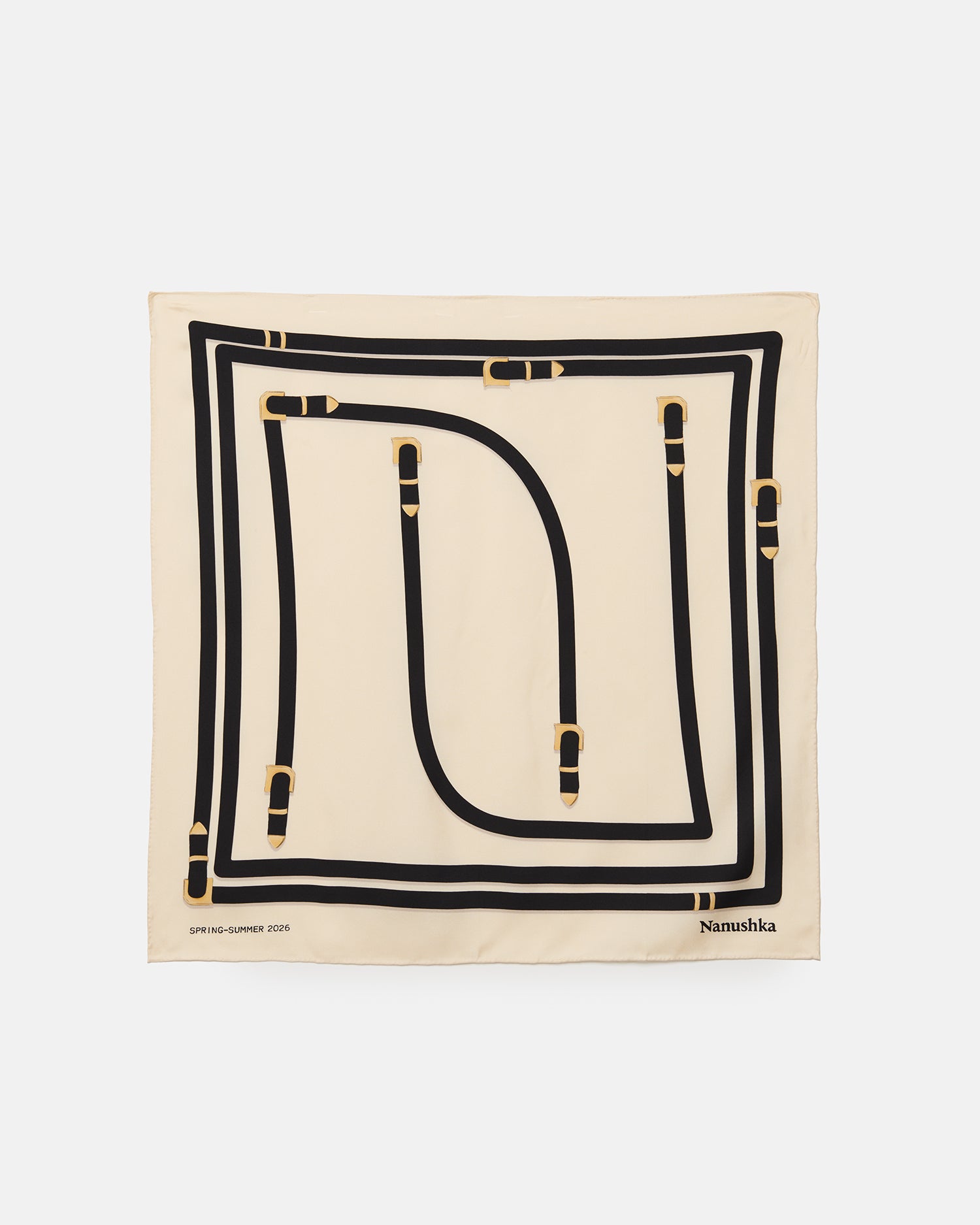 Shoul - Silk scarf - Belt Monogram Creme