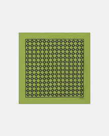 Shoul - Printed Silk Scarf - Diamond Check Green