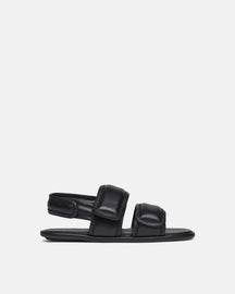 Tarrus Mens - Rounded Toe Padded Flat Sandals - Black