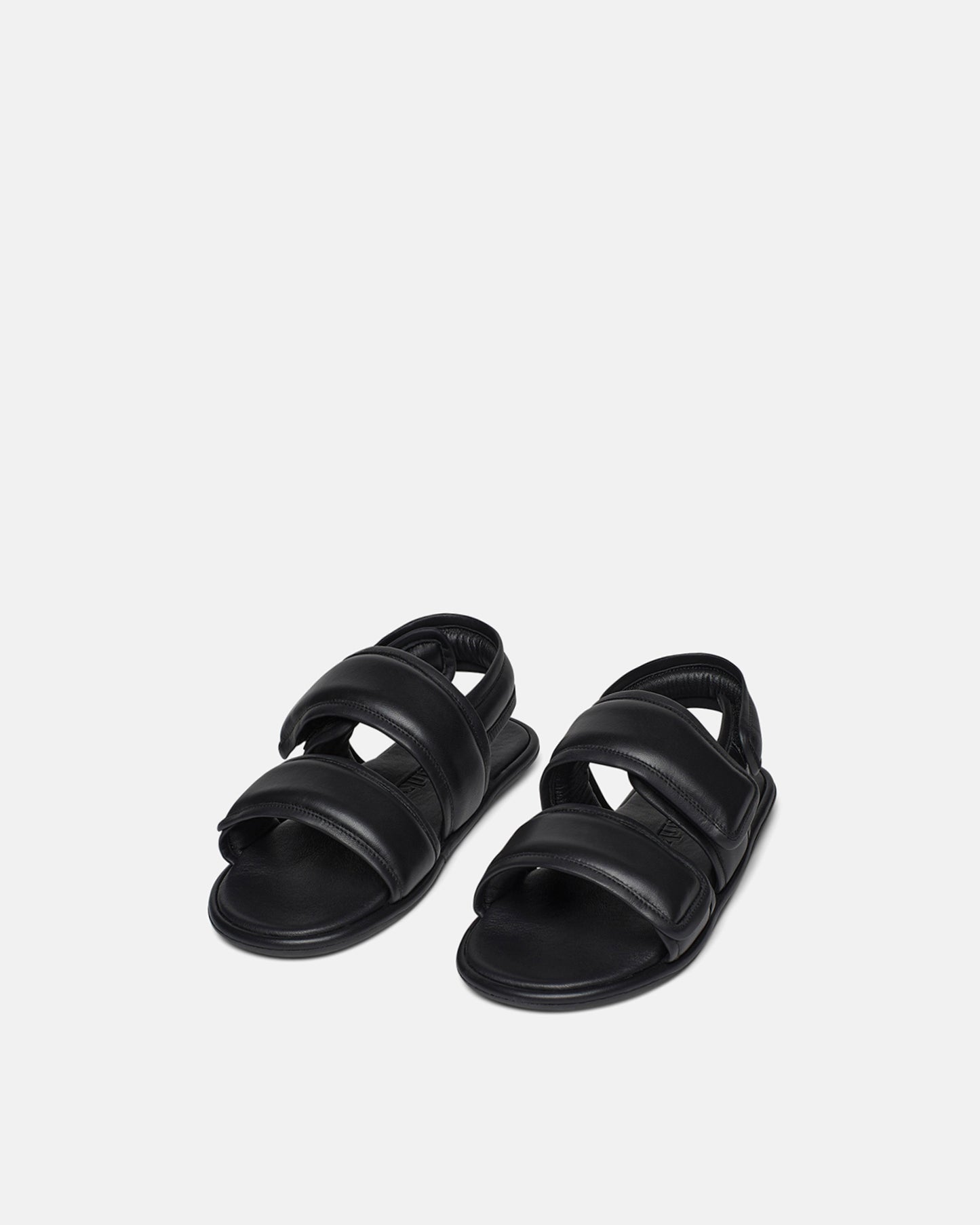Tarrus Mens - Rounded Toe Padded Flat Sandals - Black – Nanushka
