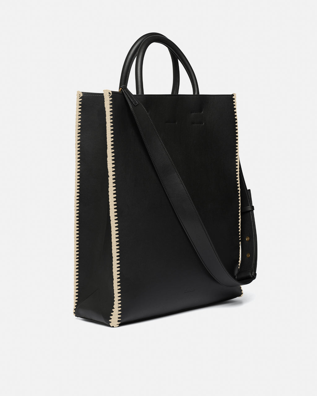 The Compass Tote - Crochet tote bag - Black/Creme