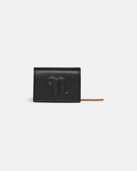 The Concertina Mini - Card Holder With Chain - Black