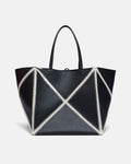 Origami Tote Large - Alt-Nappa crochet tote - Black/Crème