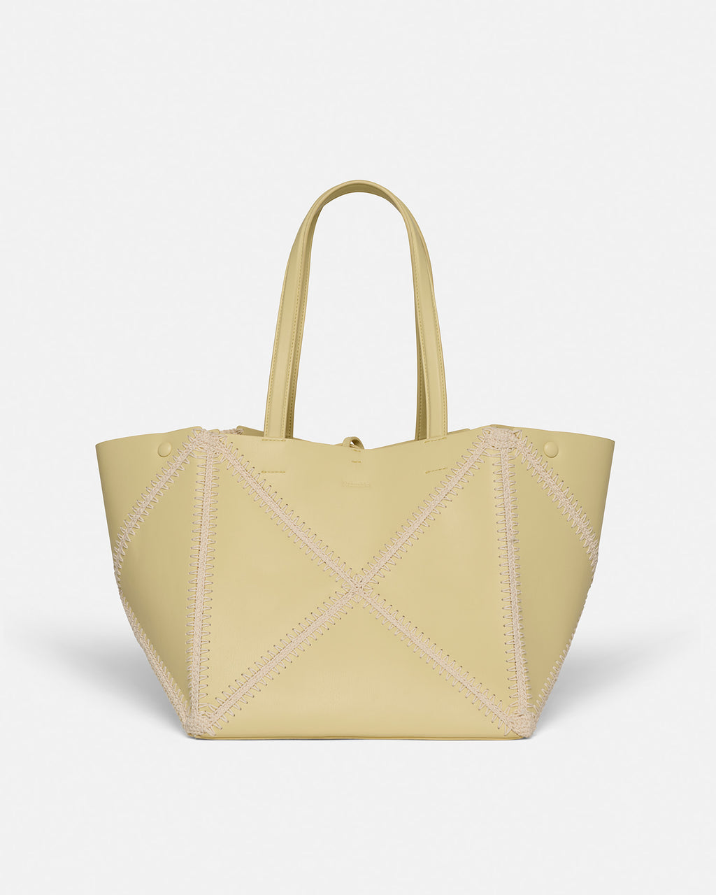 Origami Tote - Alt-Nappa crochet tote - Moonbeam/Crème