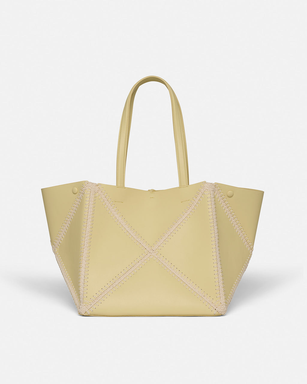Origami Tote - Alt-Nappa crochet tote - Moonbeam/Crème